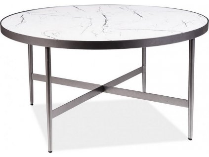 Konferenční stolek DOLORES B bílý mramor/šedá