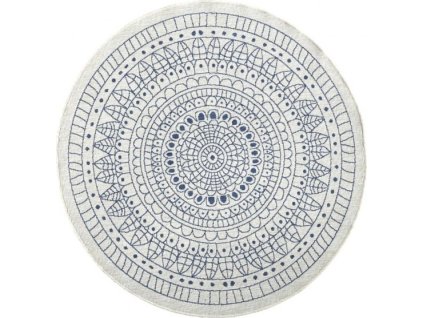 Kusový koberec Twin-Wendeteppiche 103104 creme blau kruh – na ven i na doma (Rozměry koberců 140x140 (průměr) kruh)