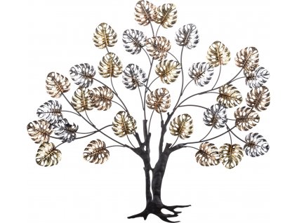 Nástěnná dekorace strom s listy monstera 135024