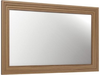 Zrcadlo s hnědým dřevěným rámováním