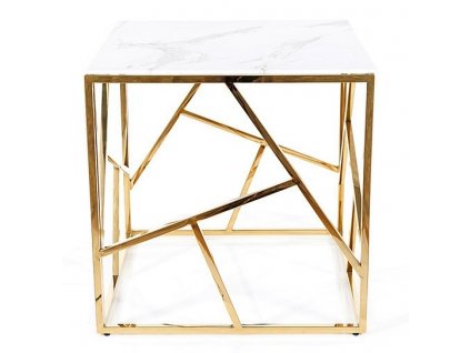 Konferenční stolek ESCADA B II zlatý kov/ bílý mramor