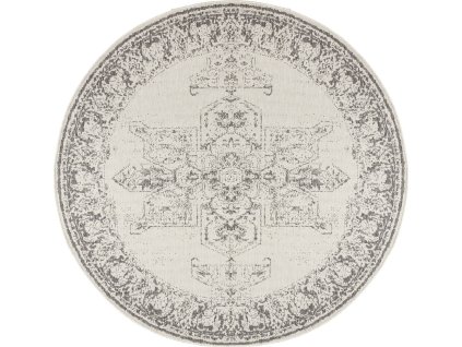 Kusový koberec Twin Supreme 104136 Grey/Cream kruh – na ven i na doma (Rozměry koberců 140x140 (průměr) kruh)