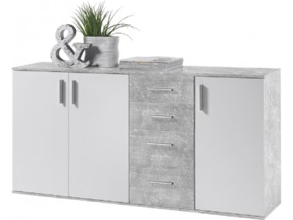 komoda poppy 3 biela beton