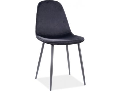 Jídelní čalouněná židle FOKS VELVET černá/černá
