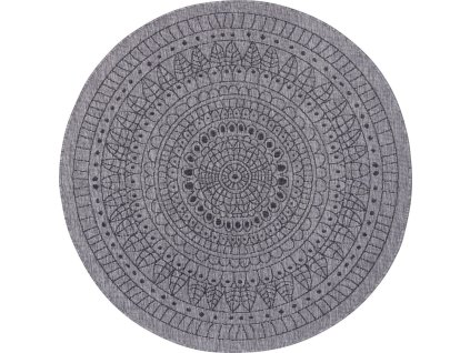 Kusový koberec Twin-Wendeteppiche 105476 Night Silver kruh – na ven i na doma (Rozměry koberců 200x200 (průměr) kruh)