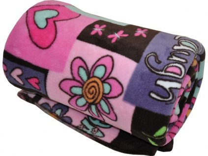 Deka mikroplyš 150x200 cm - barevná mozaika