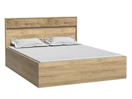 Postel s úlož. prostorem 140x200 PILETAS M-9 dub hickory