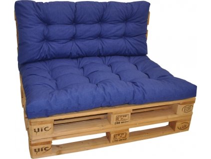 Polstry na paletový nábytek s opěrkou - látka modrý melír