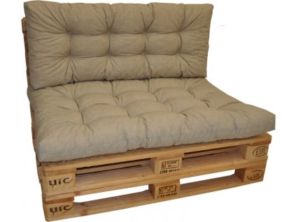 Polstry na paletový nábytek s opěrkou - látka tmavě béžový melír