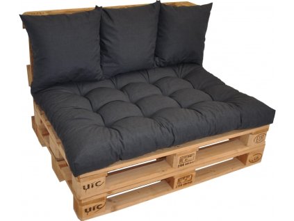 Polstry na paletový nábytek sada EASY - látka tmavě šedý melír