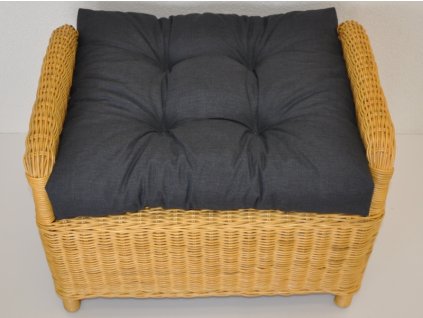 Polstr na ratanovou taburetku Ear - látka tmavě šedý melír