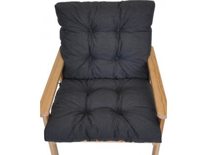 Polstr na křeslo Nordic - látka tmavě šedý melír