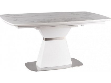 Jídelní stůl rozkládací SATURN II 160 ceramic bílý mramor/bílý mat
