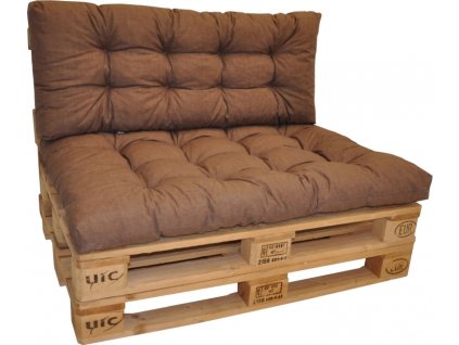 Polstry na paletový nábytek s opěrkou - látka hnědý melír