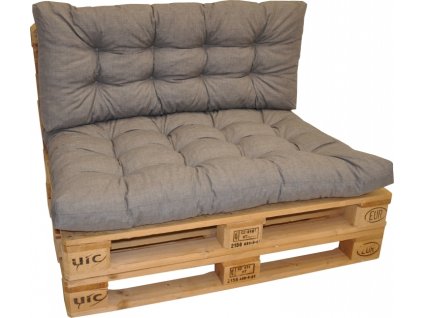 Polstry na paletový nábytek s opěrkou - látka šedý melír