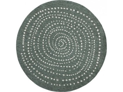 Kusový koberec Twin-Wendeteppiche 103111 grün creme kruh – na ven i na doma (Rozměry koberců 140x140 (průměr) kruh)