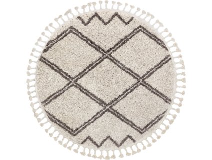 Kusový koberec Berber Asila cream and brown kruh (Rozměry koberců 120x120 (průměr) kruh)