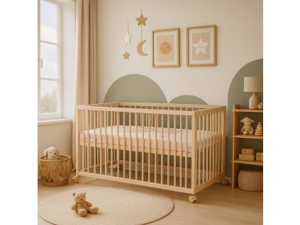 3816 detska postylka scarlett kombi s vyndavacimi prickami buk prirodni 120 x 60 cm