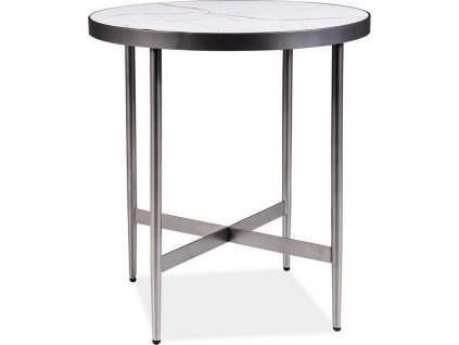 Konferenční stolek DOLORES C bílý mramor/šedá
