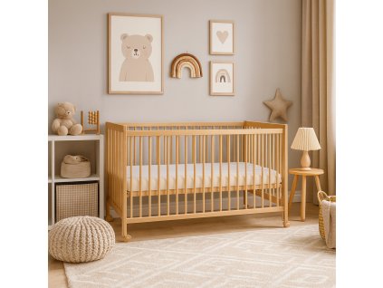6020 detska postylka scarlett dominik prirodni eco borovice stahovaci bocnice 140 x 70 cm