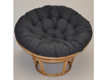 Ratanový papasan 115 cm medový - polstr tmavě šedý melír