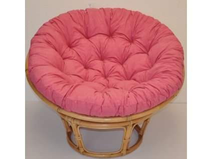 Ratanový papasan 110 cm medový polstr malinový melír