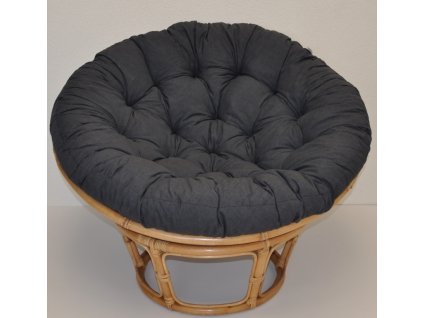 Ratanový papasan 110 cm medový polstr tmavě šedý melír