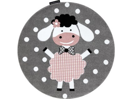 Dětský kusový koberec Petit Dolly sheep grey kruh (Rozměry koberců 120x120 (průměr) kruh)