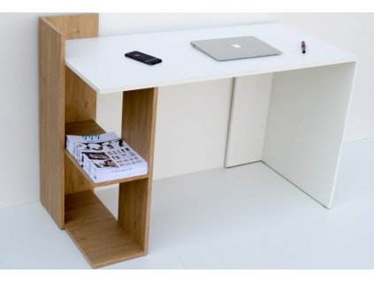 Pracovní stůl OMENA SHELF, barva sonoma/bílá