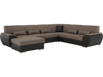 rozkladacia sedacka v tvare u hneda cierna lava emily hlavna