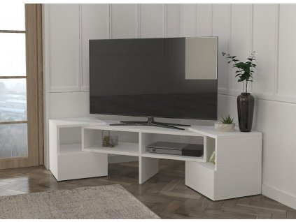 Televizní stolek rovný/rohový TARTU bílá