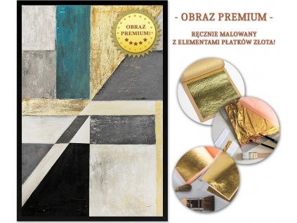 Geometrický obraz se zlatým detailem G104211