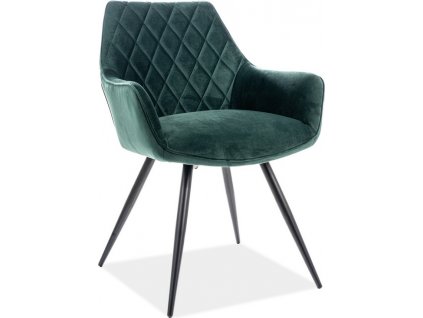 Jídelní čalouněná židle ANEI VELVET zelená/černá