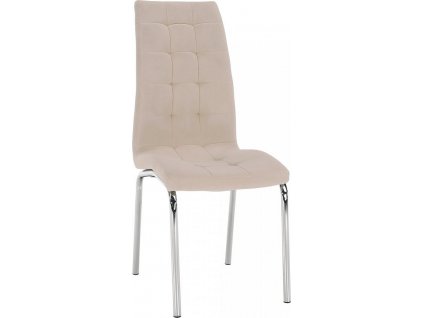 Jídelní židle, béžová Dulux / chrom, GERDA NEW
