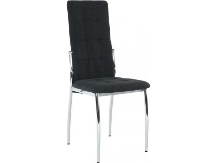Židle černá látka, kovová podnož, vysoké opěradlo