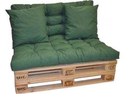 Polstry na paletový nábytek - látka tmavě zelený melír