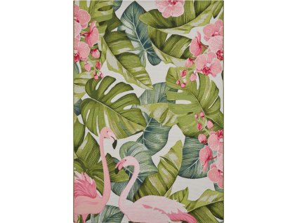 Kusový koberec Flair 105614 Tropical Flamingo Multicolored – na ven i na doma (Rozměry koberců 80x165)