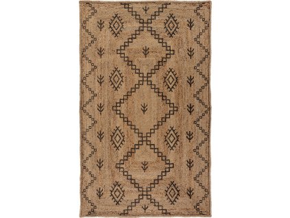 Kusový koberec Printed Jute Rowen Natural/Black (Rozměry koberců 80x150)