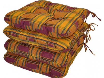 Sedák UNI Maxi barva okrová kostka - set 4 kusy