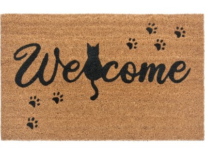 Rohožka Welcome (kočka) 105666 - na ven i na doma (Rozměry koberců 45x75)