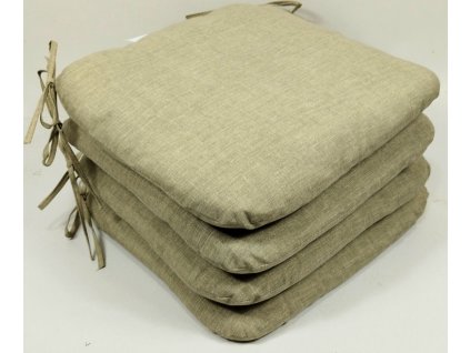 Sedák 40x40 cm látka tmavě béžový melír - set 4 kusy
