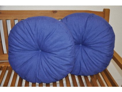 Polštář kulatý velký tmavě modrý set 2 kusy