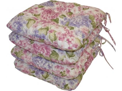 Sedák UNI motiv hortenzie - set 4 kusy