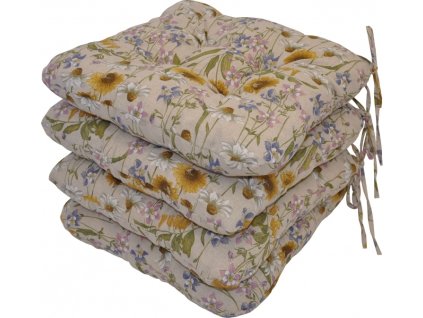 Sedák UNI motiv luční kvítí - set 4 kusy