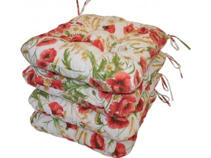 Sedák UNI motiv vlčí máky - set 4 kusy