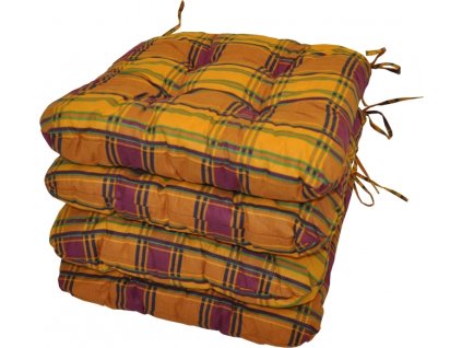 Sedák UNI barva okrová kostka - set 4 kusy