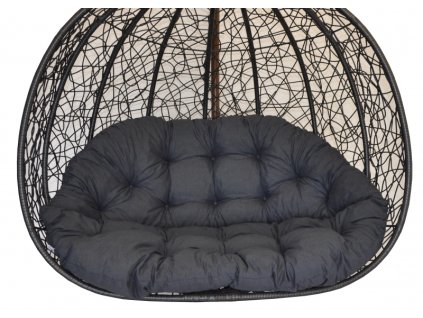 Polstr na závěsnou houpačku Double - látka tmavě šedý melír