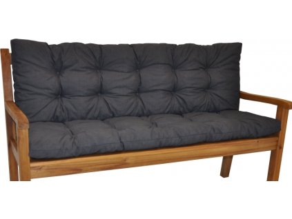 Polstr na zahradní lavičku 150 cm - látka tmavě šedý melír
