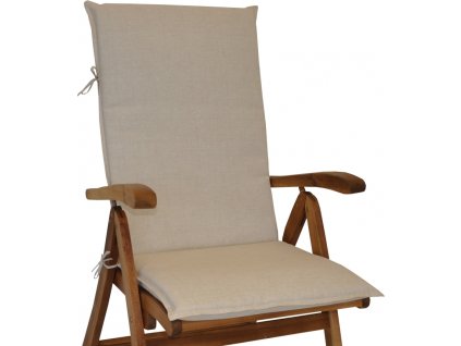Polstr na teakové zahradní křeslo UNI vysoké - látka světle béžový melír