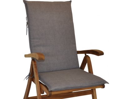 Polstr na teakové zahradní křeslo UNI vysoké - látka šedý melír
